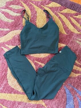 lululemon align 23 and tank set - legacy green